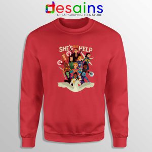 Women of Marvel Red Sweatshirt Female Avengers Team Poster Sweater