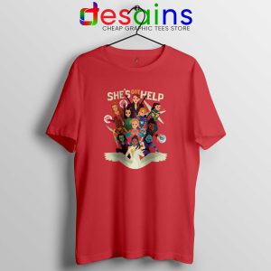 Women of Marvel Red Tshirt Female Avengers Team Tee Shirts