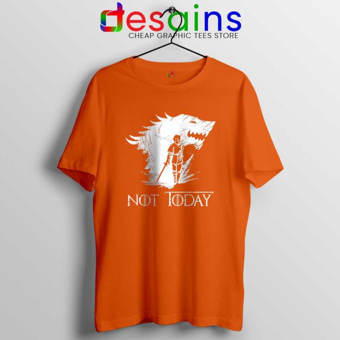 Arya Stark Not Today Orange Tshirt Nymeria Arya Game Of Thrones Tees Shirts