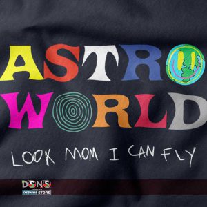 Astroworld Travis Scott tee with bold Fly High graphic design