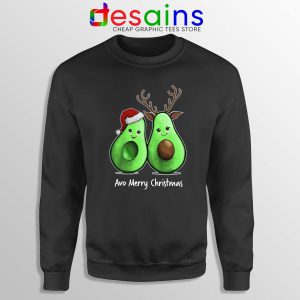 Avo Merry Christmas Black Sweatshirt Cheap Avocado Christmas Sweater