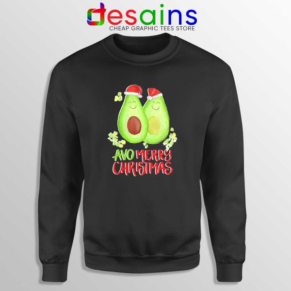 Avocado Merry Christmas Black Sweatshirt Cheap Ugly Sweater Avo