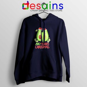 Avocado Merry Christmas Navy Hoodie Funny Avo Christmas Hoodies