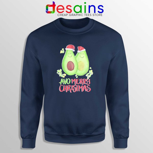 Avocado Merry Christmas Navy Sweatshirt Cheap Ugly Sweater Avo