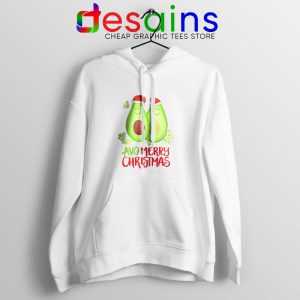 Avocado Merry Christmas White Hoodie Funny Avo Christmas Hoodies