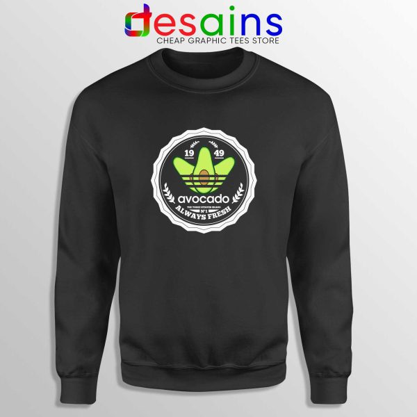 Avocado Three Stripes Always Fresh Black Sweatshirt Avocado Adidas Sweater