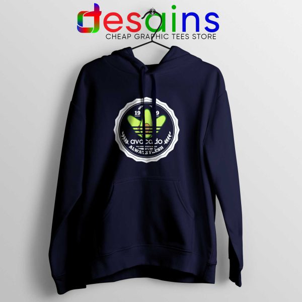 Avocado Three Stripes Always Fresh Navy Hoodie Avocado Adidas Hoodies