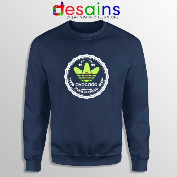 Avocado Three Stripes Always Fresh Navy Sweatshirt Avocado Adidas Sweater