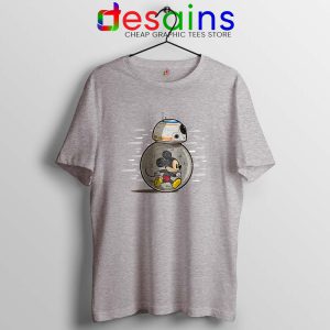 BB8 Mickey Mouse Sport grey Tshirt Cheap Tees Shirts BB8 Star Wars Merch