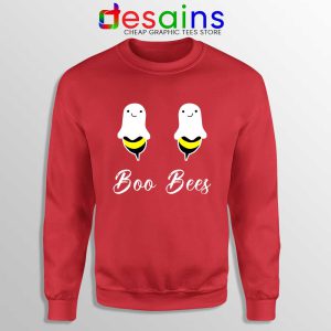 Boo Bees Halloween Red Sweatshirt Funny Sweater Halloween Gifts S-2XL