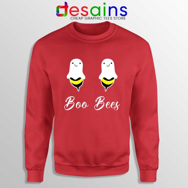 Boo Bees Halloween Red Sweatshirt Funny Sweater Halloween Gifts S-2XL