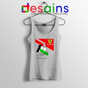 Charles Leclerc Signature Sport Grey Tank Top Driver Scuderia Ferrari Tank Tops