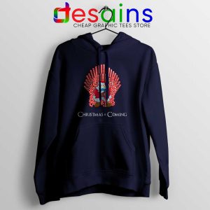 Christmas Is Coming Santa Navy Hoodie Candy Cane Game Of Thrones Merch