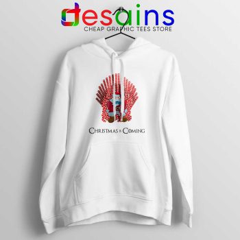 Christmas Is Coming Santa White Hoodie Candy Cane Game Of Thrones Merch