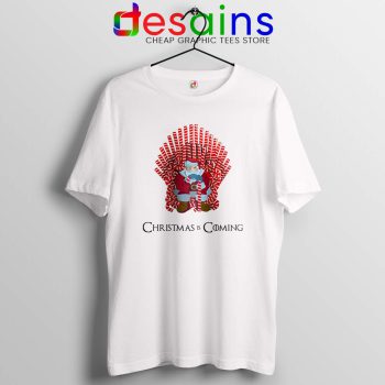Christmas Is Coming Santa White Tshirt Candy Cane Game Of Thrones Tees