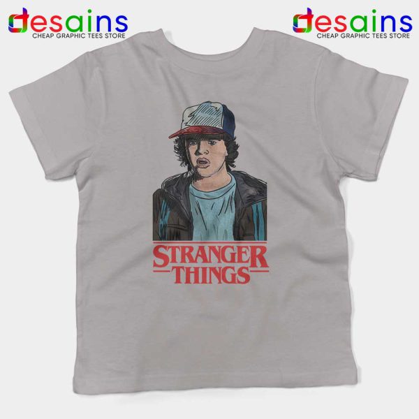 Dustin Stranger Things Light Grey Kids Tshirt Dustin Henderson Youth Tees