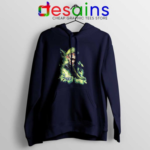 Elegant Luigi Navy Hoodie SSBU Luigi Player Jacket Hoodies Game