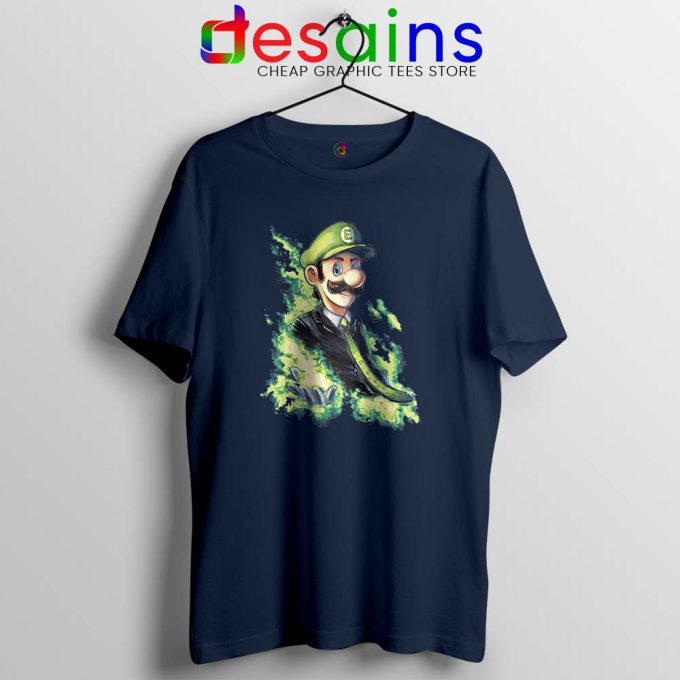 Elegant Luigi Navy Tshirt SSBU Luigi player Tees Shirts Game
