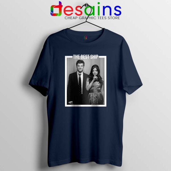 Ezria The Best Ship Navy Tshirt Ian Harding and Lucy Hale Cheap Tees Shirts