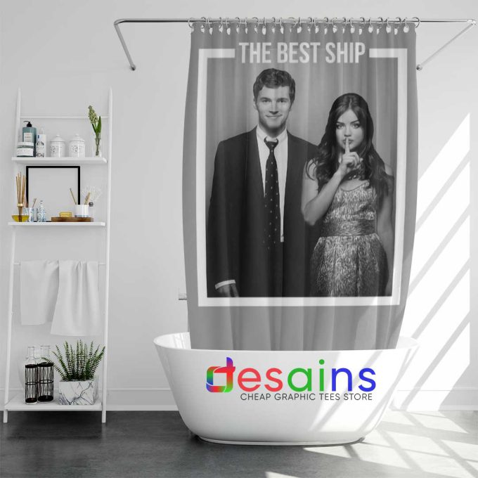Ezria The Best Ship Shower Curtain Ian Harding and Lucy Hale Curtains