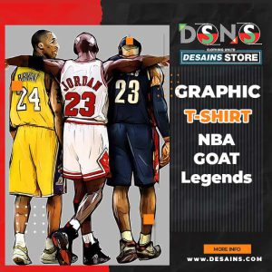 GOAT Legends NBA Graphic T-shirt – Kobe, Jordan & LeBron