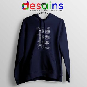 Gibson Les Paul Guitar Navy Hoodie Gibson Patent Guitar Hoodies S-2XL