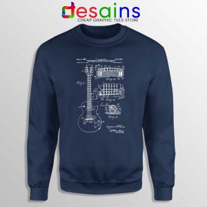 Gibson Les Paul Guitar Navy Sweatshirt Gibson Patent Guitar Sweater S-2XL