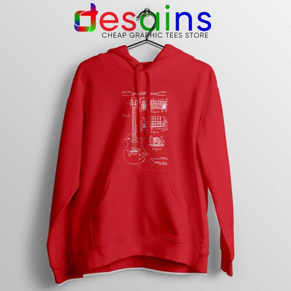 Gibson Les Paul Guitar Red Hoodie Gibson Patent Guitar Hoodies S-2XL