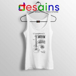 Gibson Les Paul Guitar white Tank Top Gibson Patent Guitar Tank Tops S-3XL