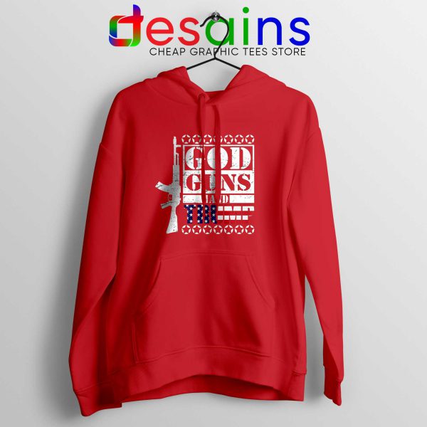 God Guns Trump Hoodie Red Funny Donald Trump Hoodies Unisex