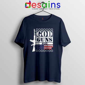 God Guns Trump Navy Tshirt Custom Best Donald Trump Tee Shirts