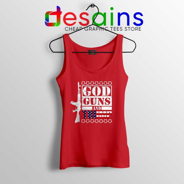 God Guns Trump Red Tank Top Funny Donald Trump Tank Tops