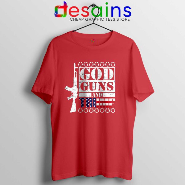 God Guns Trump Red Tshirt Custom Best Donald Trump Tee Shirts