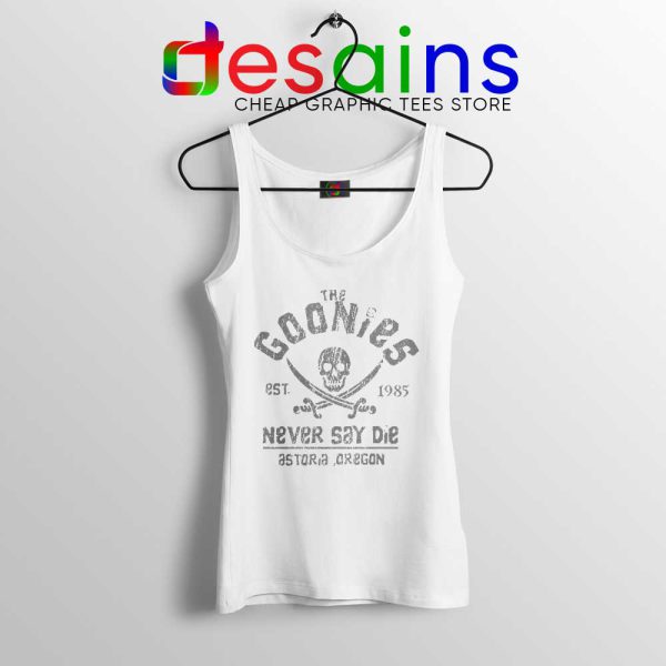 Goonies Never Say Die White Tank Top Cheap Rock Band Merch Tank Tops