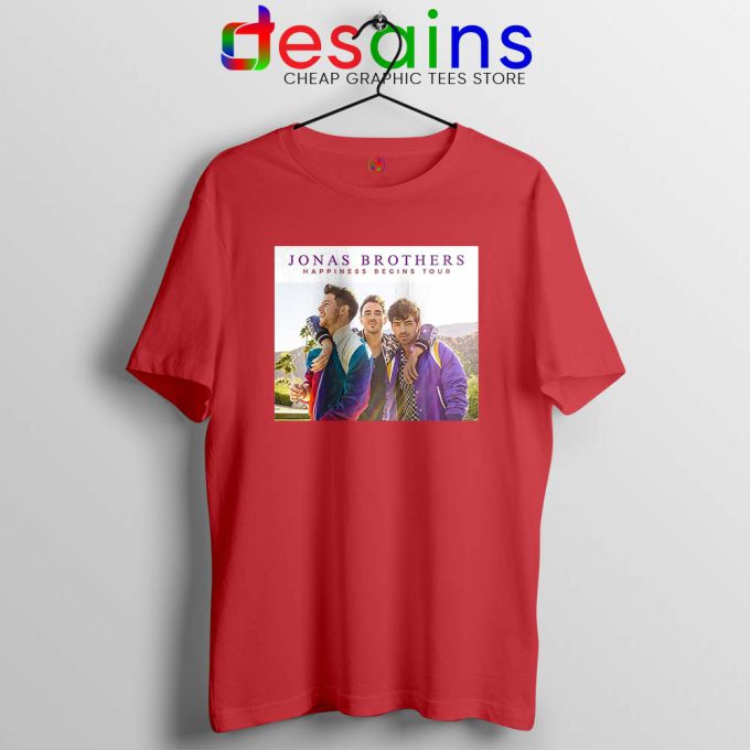 Jonas Brothers Happiness Red Tshirt Begins Tour 2019 Tee Shirts S-3XL