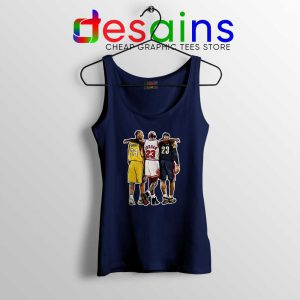 Kobe Bryant x Michael Jordan x Lebron James Navy Tank Top NBA Shirt