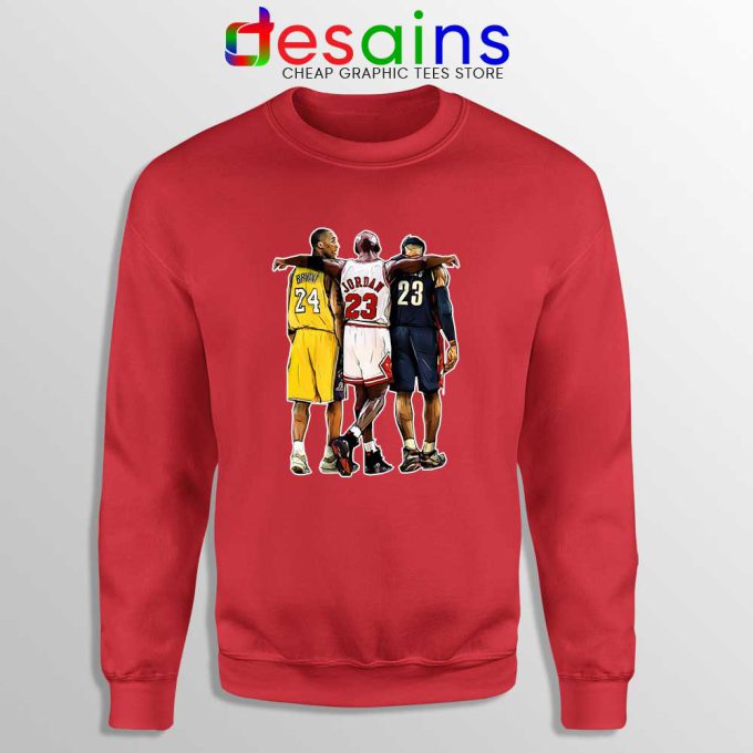 Kobe Bryant x Michael Jordan x Lebron James Red Sweatshirt NBA