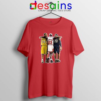 Kobe Bryant x Michael Jordan x Lebron James Red Tshirt Cheap Tees Shirts