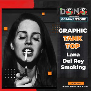 Lana Del Rey Smoking Graphic Tank Top - Cigarette Duet