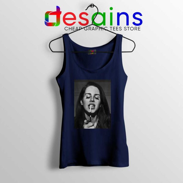 Lana Del Rey Smoking Navy Tank Top Cheap Tank Tops S-3XL Lana Poster