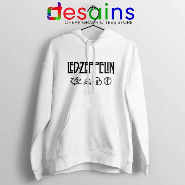 Led Zeppelin Classic Rock Band White Hoodie Logo Zeppelin Hoodies S-2XL