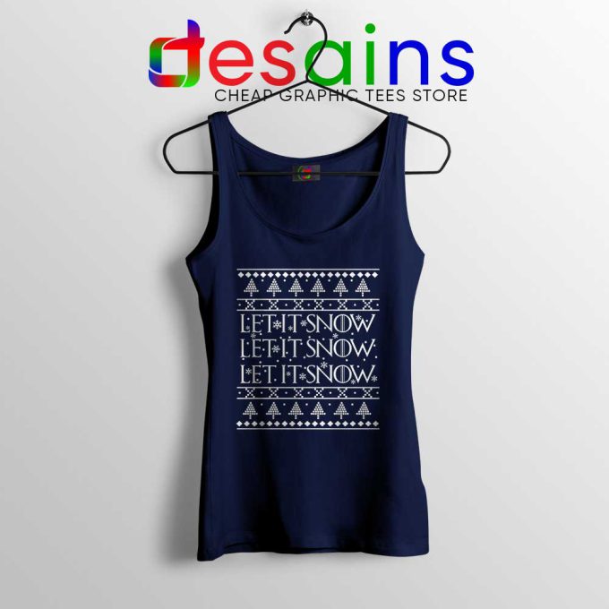 Let it Snow Ugly Christmas Navy Tank Top Jon Snow Game Of Thrones
