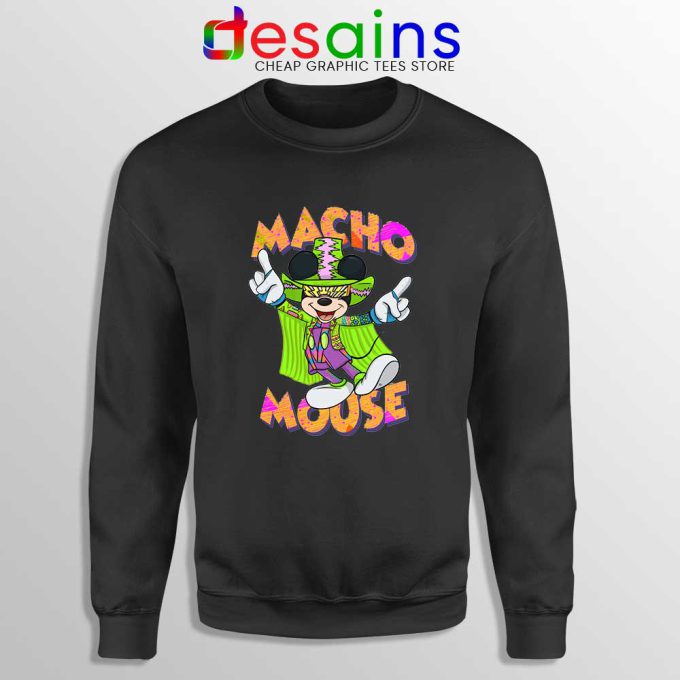 Macho Dig It Mickey Mouse Black Sweatshirt Macho Mouse Sweater