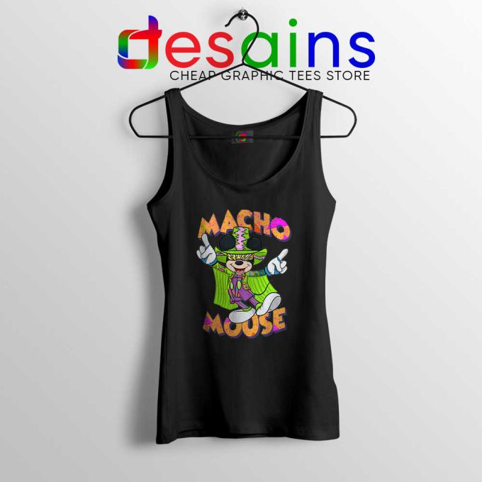 Macho Dig It Mickey Mouse Black Tank Top Macho Mouse Tank Tops