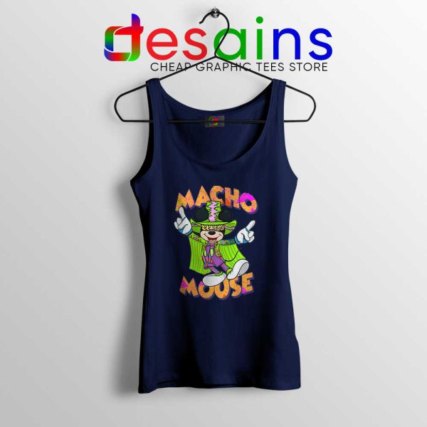 Macho Dig It Mickey Mouse Navy Tank Top Macho Mouse Tank Tops