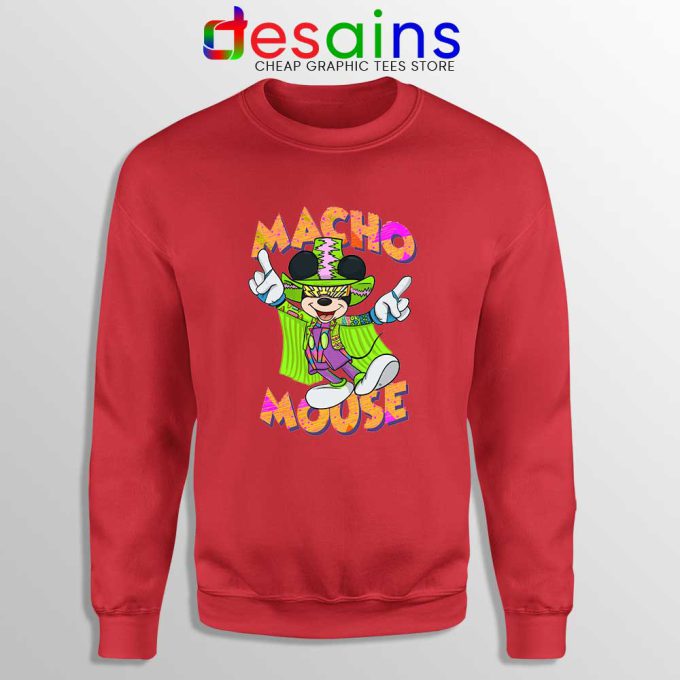 Macho Dig It Mickey Mouse Red Sweatshirt Macho Mouse Sweater
