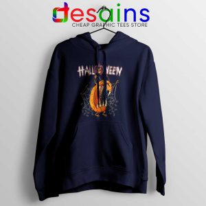 Mad Pumpkin Halloween Navy Hoodie Halloween Gifts Hoodies GILDAN S-2XL