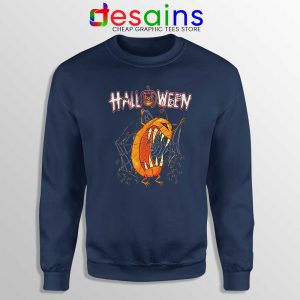 Mad Pumpkin Halloween Navy Sweatshirt Halloween Gifts Sweater S-2XL