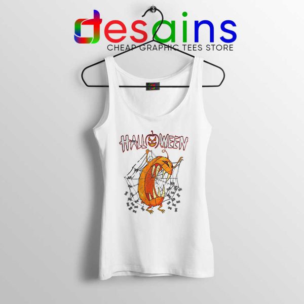 Mad Pumpkin Halloween White Tank Top Halloween Gifts Tank Tops S-3XL