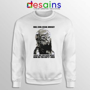 Mike Echo Oscar Whiskey White Sweatshirt Aviation Pilot MEOW Sweater